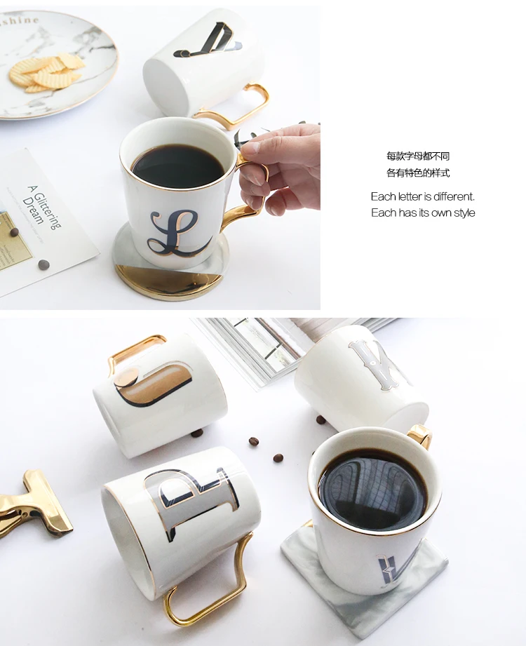 Пара алфавита название креативная керамическая кружка INS скандинавские минималистичные чашки для кофе, кружка для путешествий, кофейные чашки и кружки