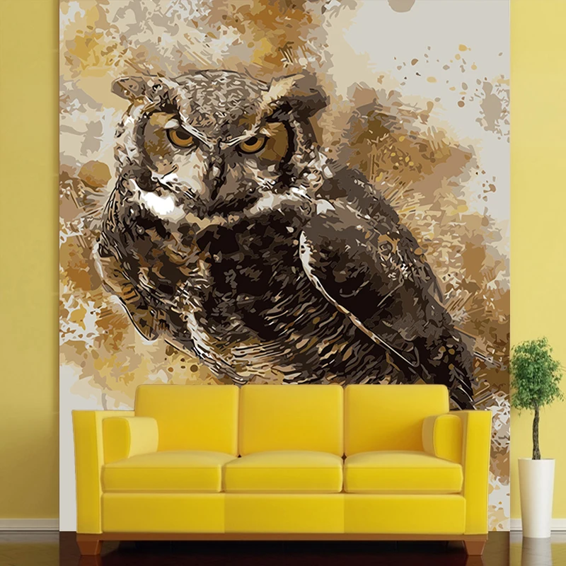 

Owl Raptor Carnivorous Birds Night Activity Carving paint by number art painting by numbers Factory direct operation