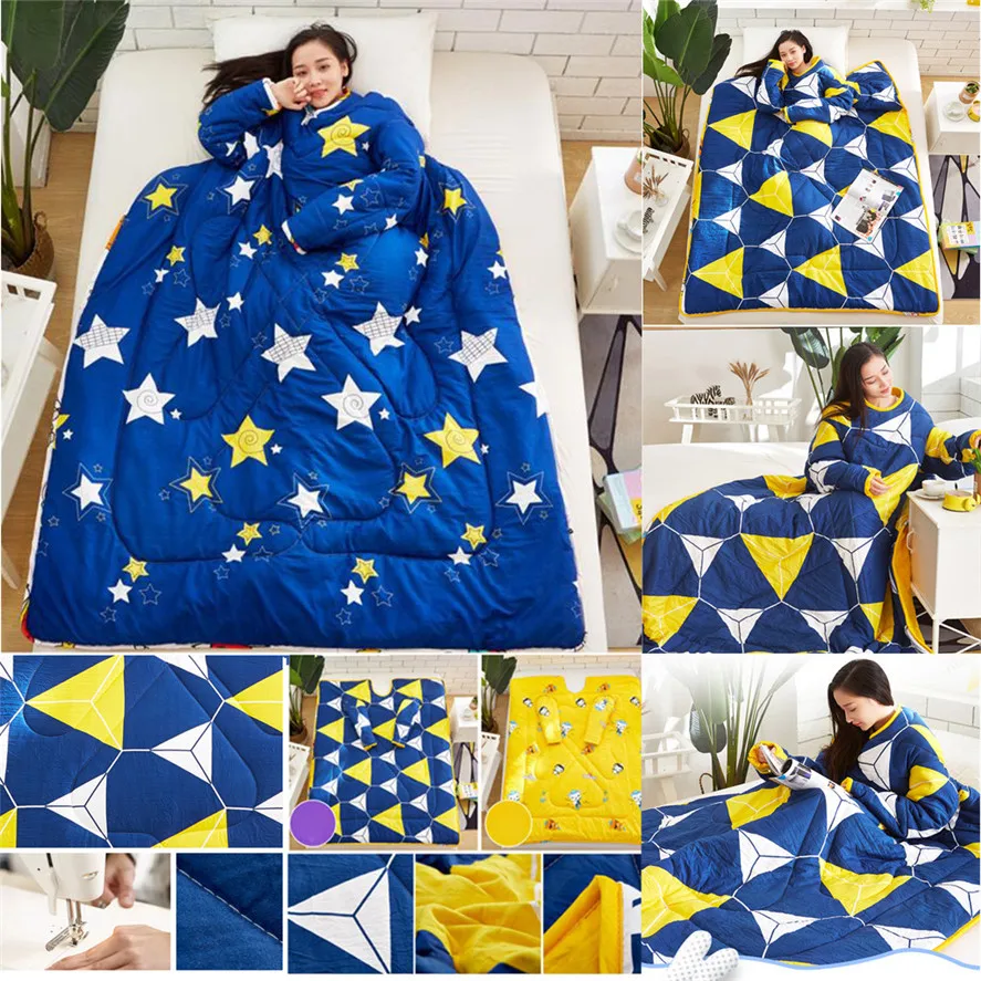 

New Creative Winter Warm Blanket With Sleeves 150x200cm 1PC Winter Lazy Blanket Warm Thickened Washed Quilt Blanket High Quality