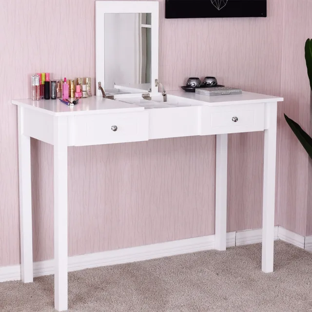 Giantex Modern Make Vanity Tafel Wit Slaapkamer Kaptafel Flip Top ... Giantex Modern Make Vanity Tafel Wit Slaapkamer Kaptafel Flip Top ...