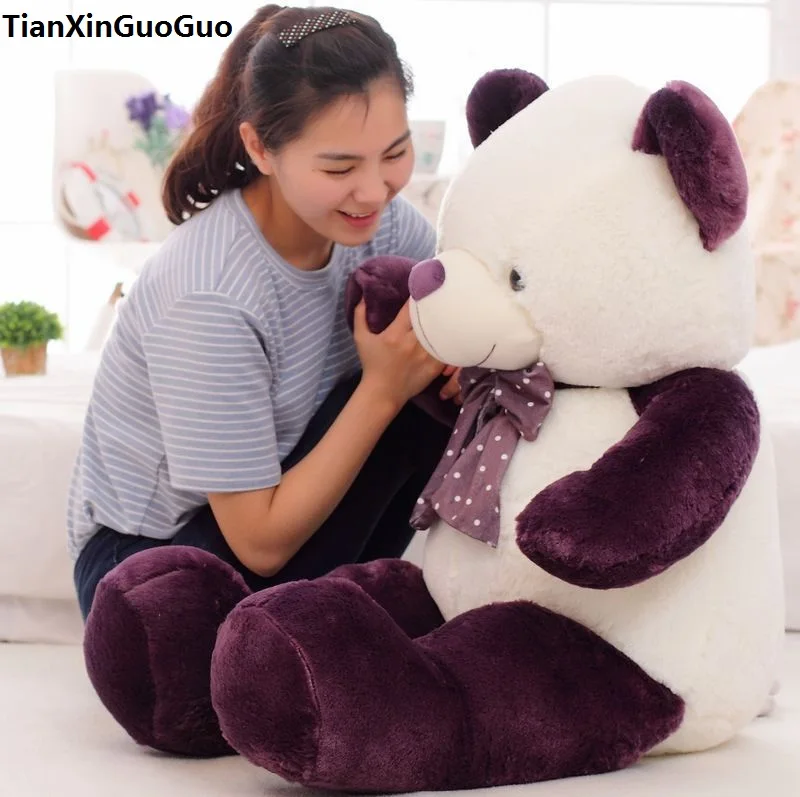 new arrival stuffed plush toy dark purple teddy bear doll large 100cm soft throw pillow toy