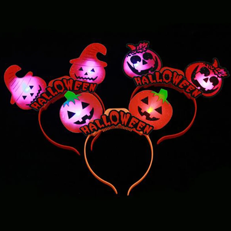 100 шт со светодиодной подсветкой повязка на голову на Хэллоуин люминесцентный светящийся все для праздника Led аксессуары для детей для