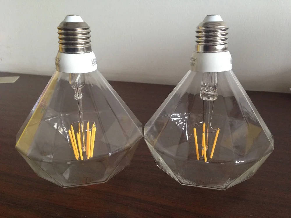Free Shipping Diamond LED Filament Bulb Vintage Bulb 4W 6W 8W Sapphire