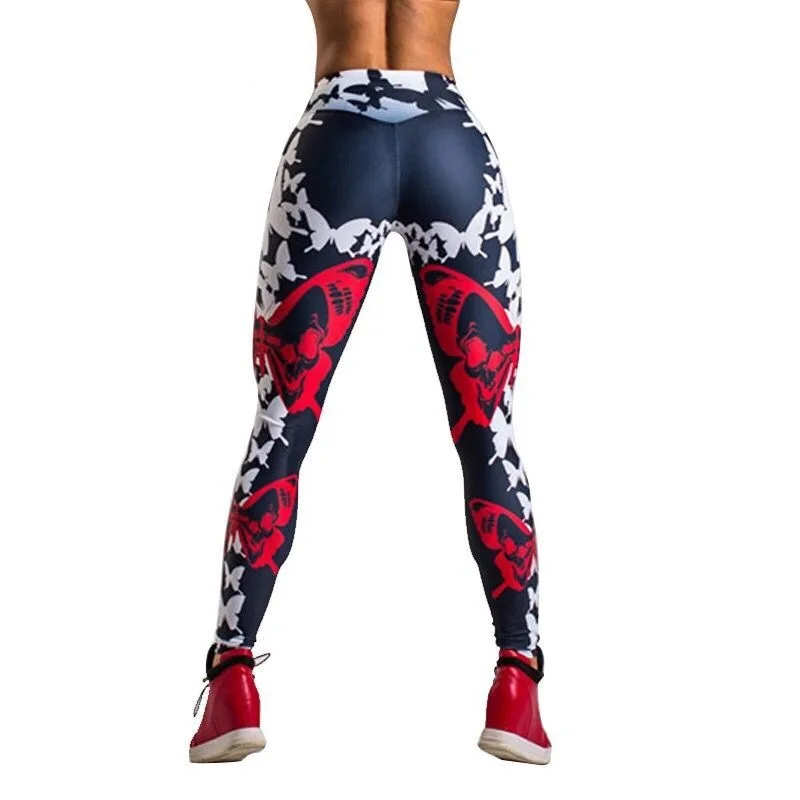 

ZOGAA Cross-border New European And American Digital Printing Butterfly Leggings Hip High Waist Leggings