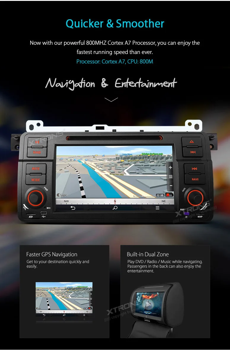 Top XTRONS 7 inch Car DVD Player 2 din Radio DAB+Canbus GPS Navigation For BMW E46 / Rover 75 1999-2005 / MG ZT 2001 2002 2003- 2005 10