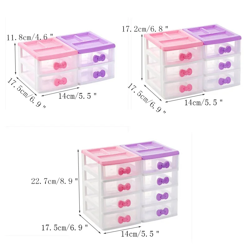 Creative Plastic Drawer Jewelry Storage Box Multi-Function Home Desk Surface Cosmetic Debris Storage Box