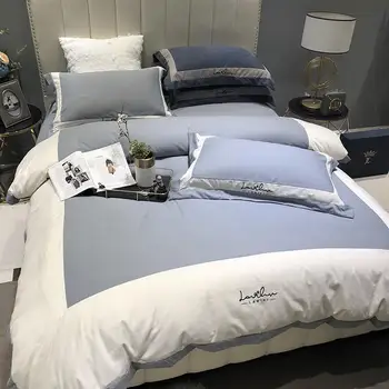 

Brown Gray 100%Cotton Warm Bedding Set Queen King size Double size Bedsheets Fitted sheet set Duvet Cover Bed set ropa de cama