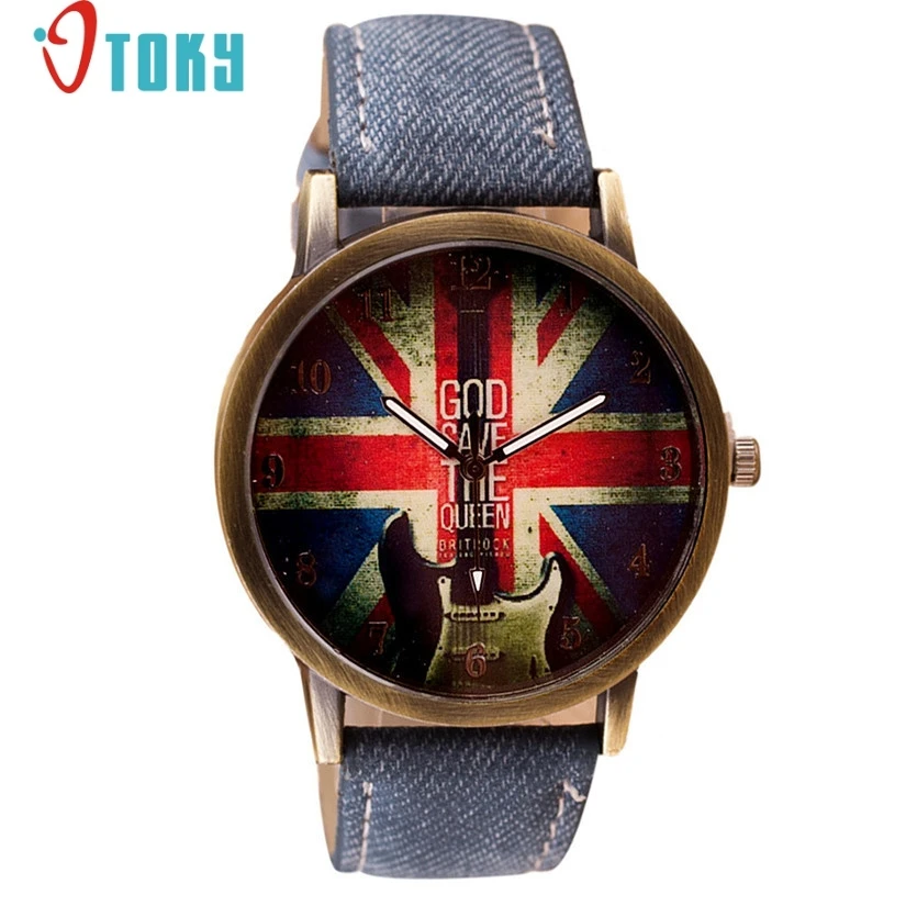 

Hot hothot Men's Watch Clock Pattern Leather Band Analog Quartz Wrist Watches women Relogio Masculino de9
