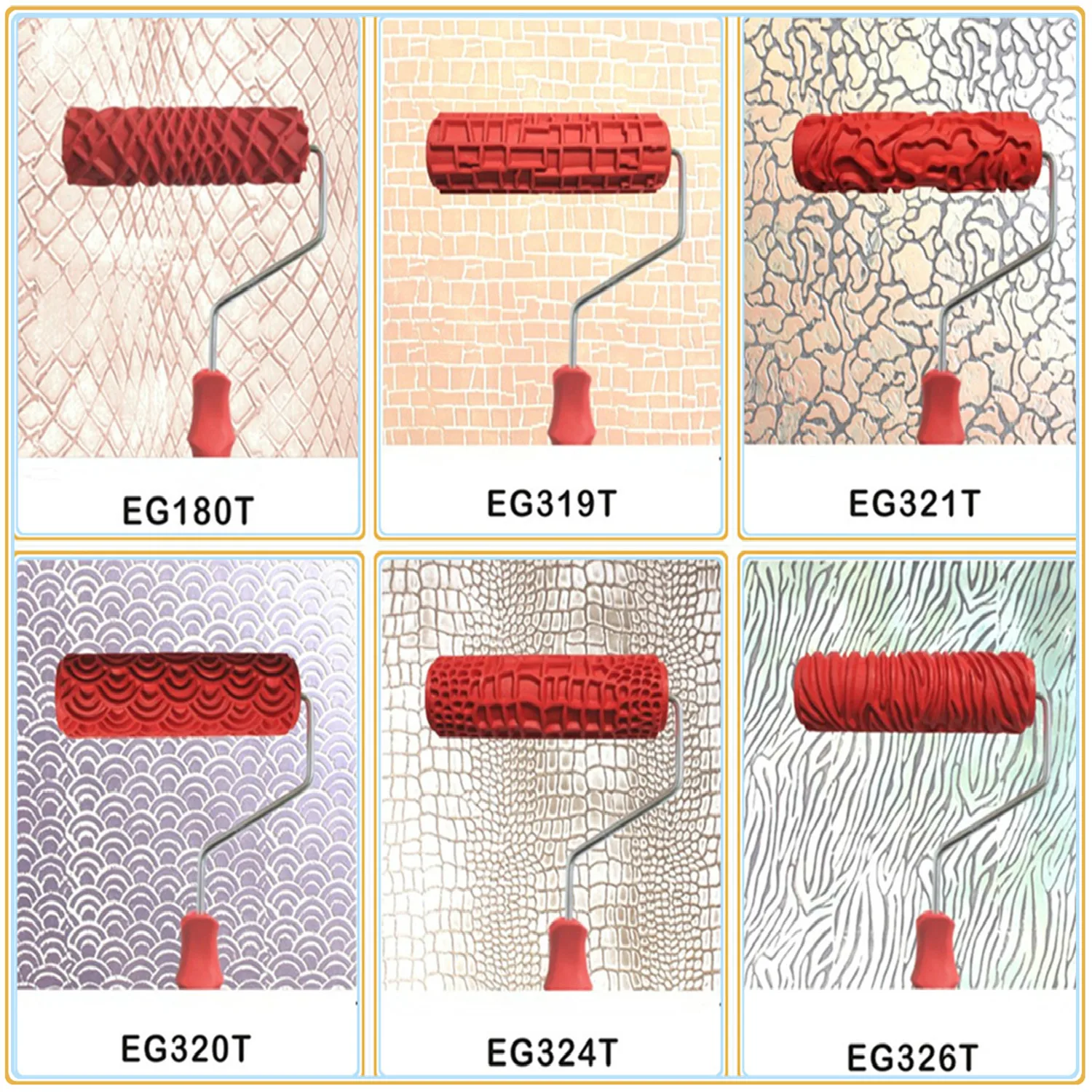 7inch red rubber roller wall decoration painting roller, Paint Roller