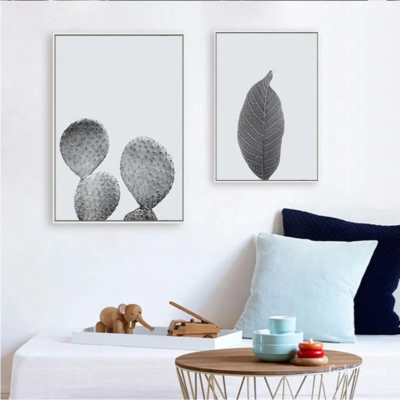 Nordic-Modern-Minimalist-Black-and-White-Cactus-Canvas-Paintings-Lonely-Leaf-Poster-Print-Wall-Art-Pictures (3)
