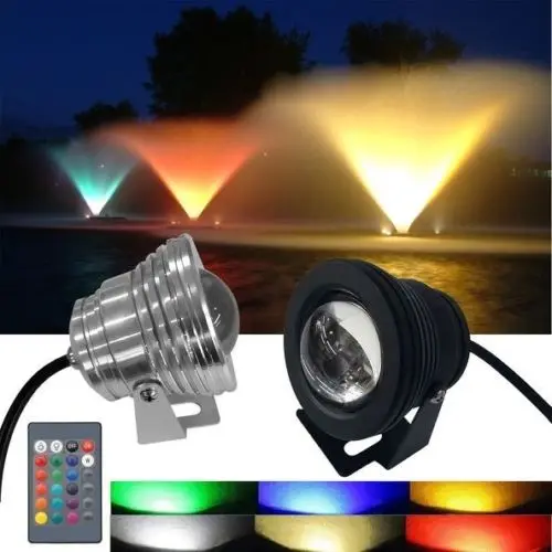 

(30pcs/lot) 10W DC12V LED RGB underwater lights Waterproof IP68 fountain pool bulb spotlight Colorful lighting DHL+Fedex