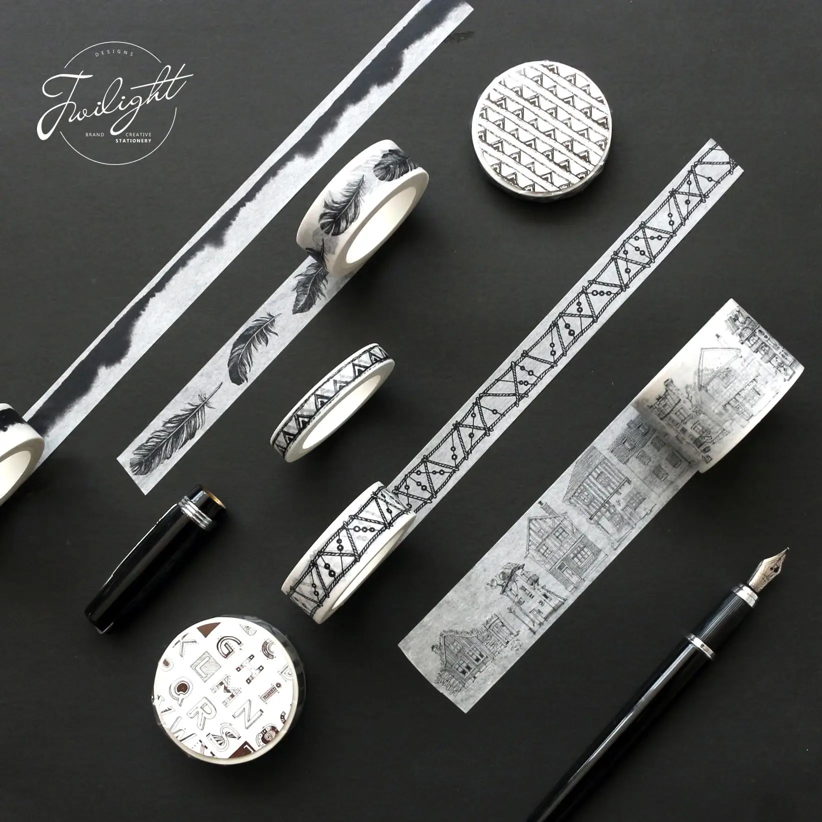 

Vintage Coin And Building Theme Cool Sketch Fashion High Quality Washi Tape 1 Piece