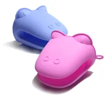 300 шт бегемотик Микки дог 3 модели рот гибкий силиконовый горшок держатель силиконовые перчатки прихватка теплоизоляционные перчатки красочные