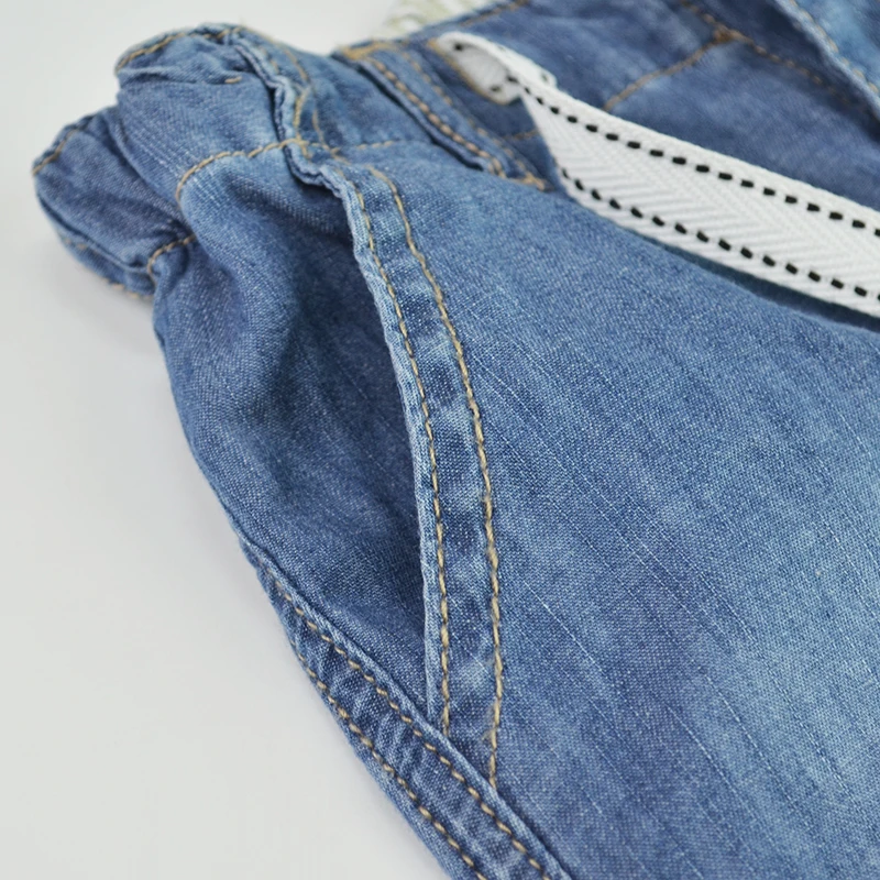 5Boys Denim Shorts Kids Jeans Short Pants Adjustable Waist Light Color Blue Pantalones Toddler Trousers Summer Children Clothing