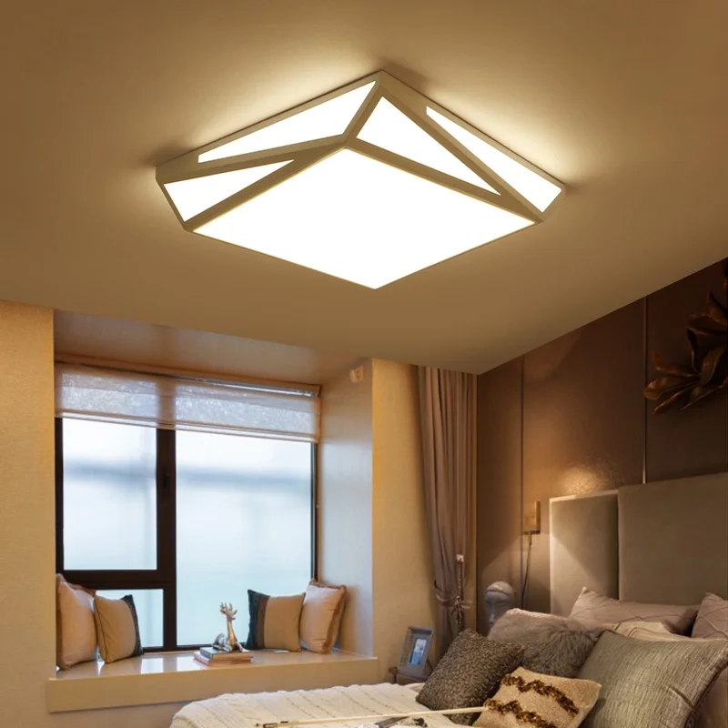 

Creative geometry ceiling light LED lamp personality simple modern led square living room romantic bedroom lamps ZA MZ24