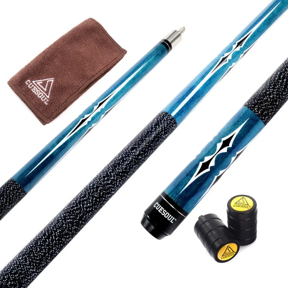 

Cuesoul Full Canadian Maple Wood CSTB003 1/2 Jointed Billiard Pool Cue 58 inch 19 oz with 13mm 6 Layer Baked Pig Leather Cue Tip