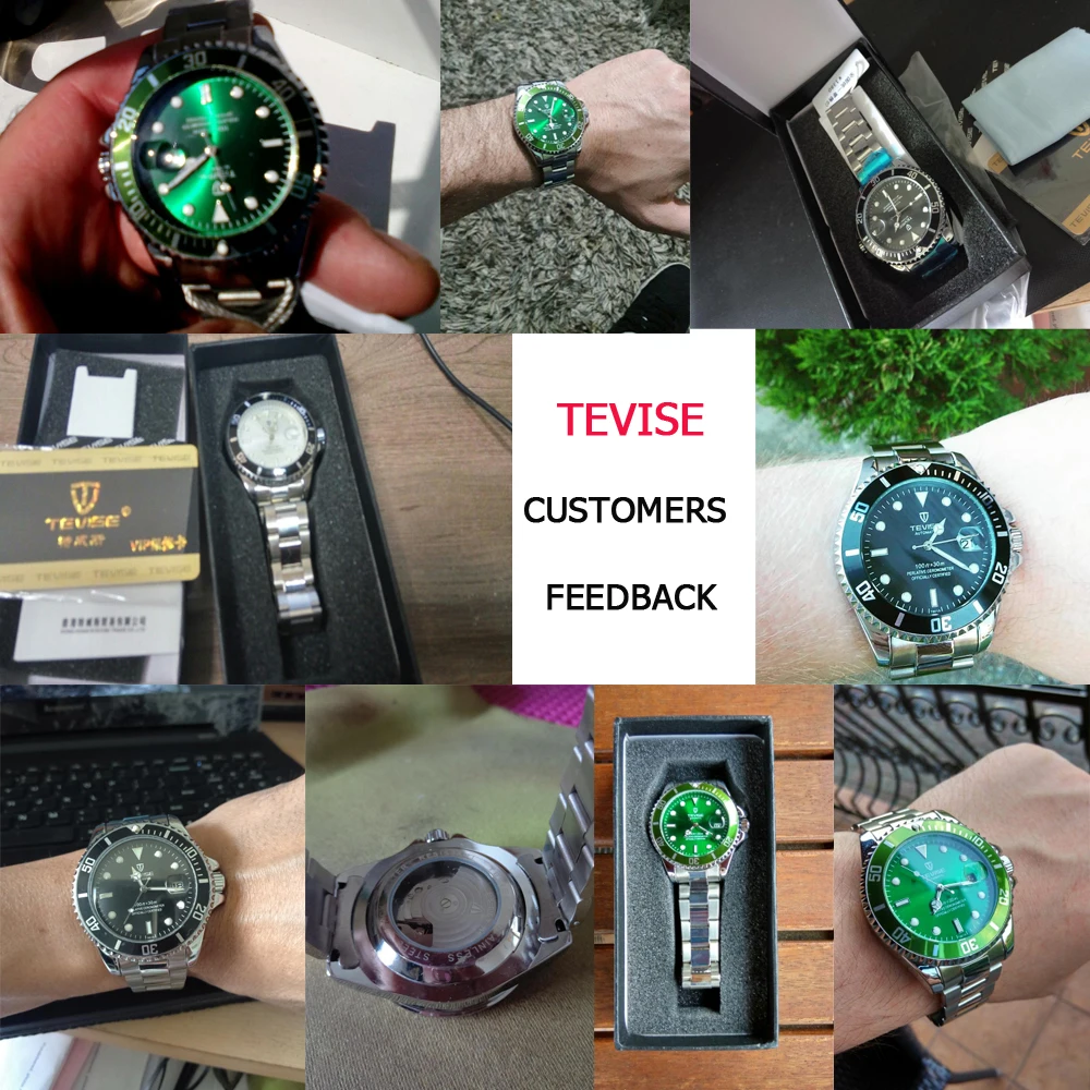 Tevise автоматические Деловые часы Для мужчин Relogio automatico masculino Водонепроницаемый
