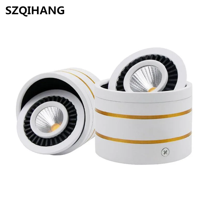 

Dimmable Led COB Ceiling Spot light 5W 7W 10W 15W 360 degree rotating Surface mounted LED Downlight