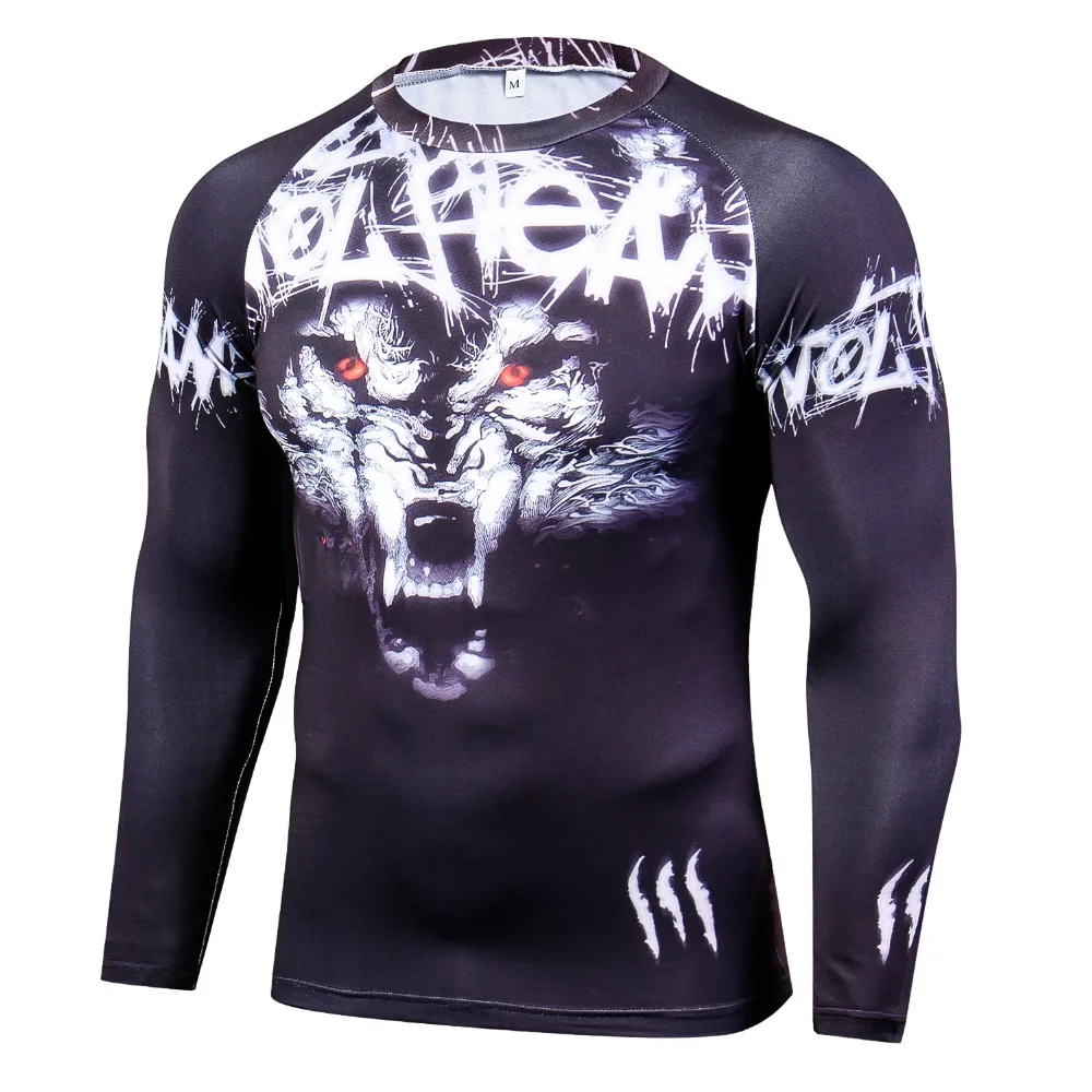 

Men Fitness Compression Tops Long Sleeve Tight Skinny Shirts Base Layer Clothing Thermal Muscle Bodybuilding T-shirts