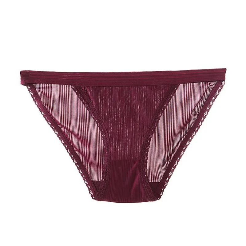 

Panties High quality women sexy Seamless ice silk Underwear pink lace women panties Breathable Seductive transparent briefs