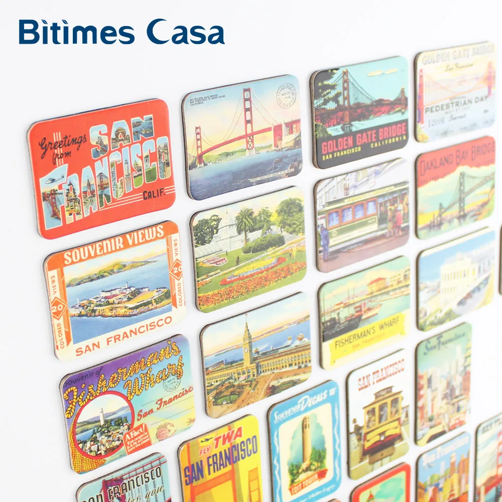 Набор магнитов для холодильника Bitimes 24 шт. сувениры Золотые ворота мост домашний