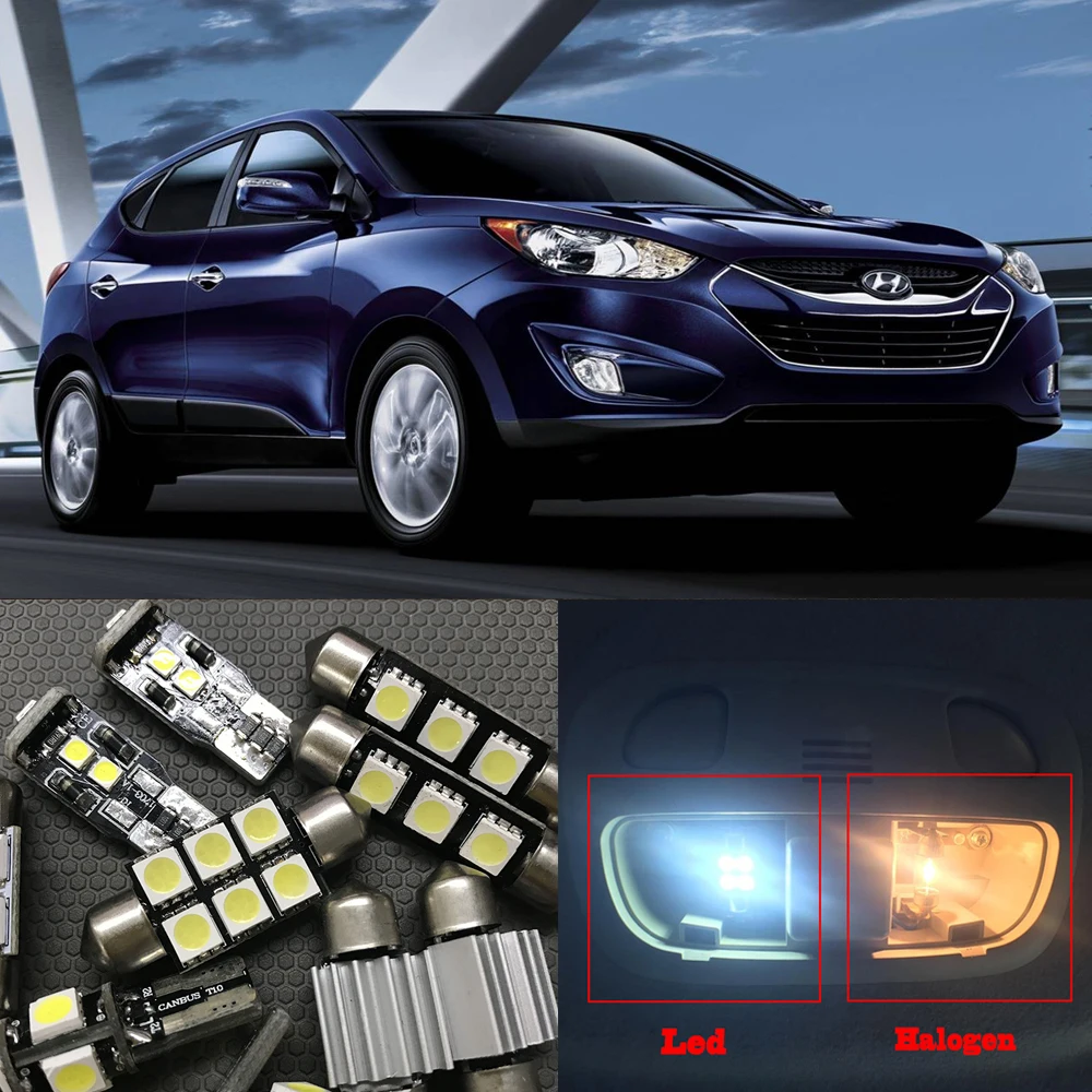 8x Car LED Light Bulb Kit For 2010 2015 Hyundai Tucson Interior Dome
