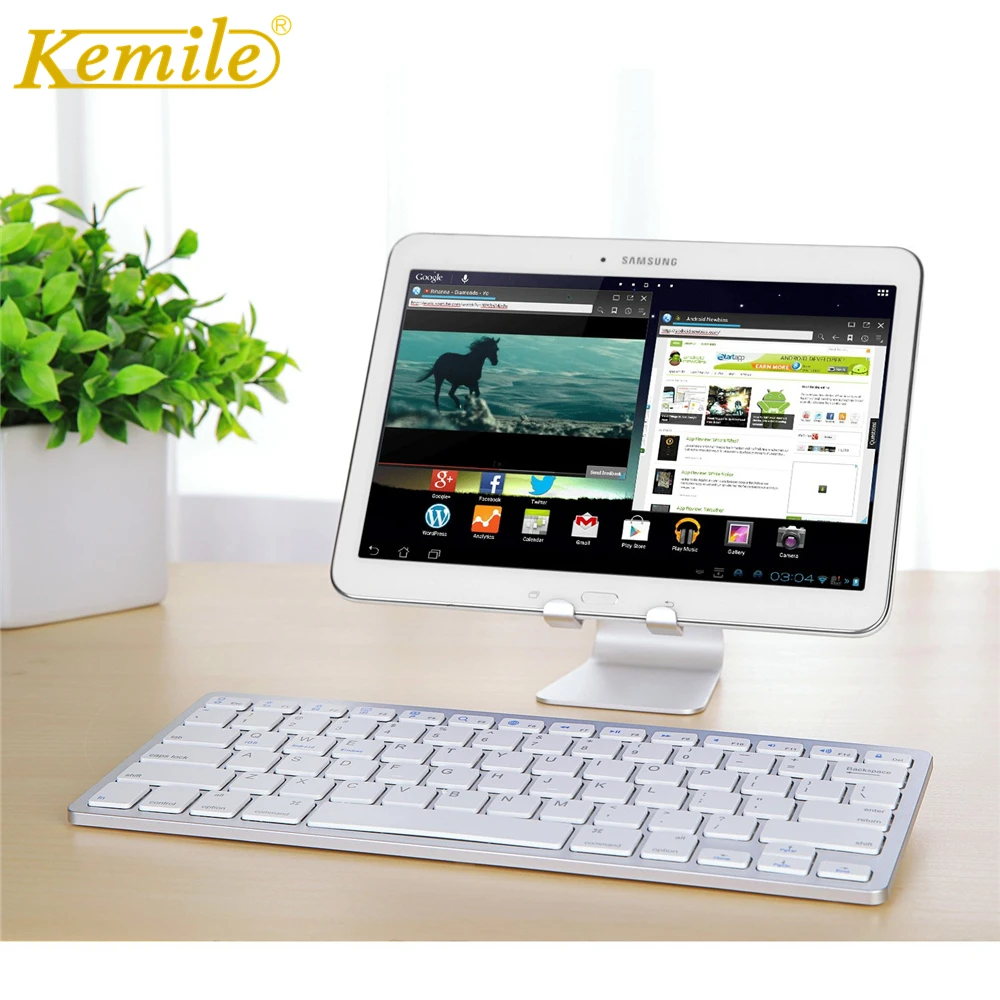 Kemile русский Беспроводной Bluetooth клавиатура для samsung tablet смартфон для iPad рабочего ноутбука Mac русский Bluetooth клавиатура