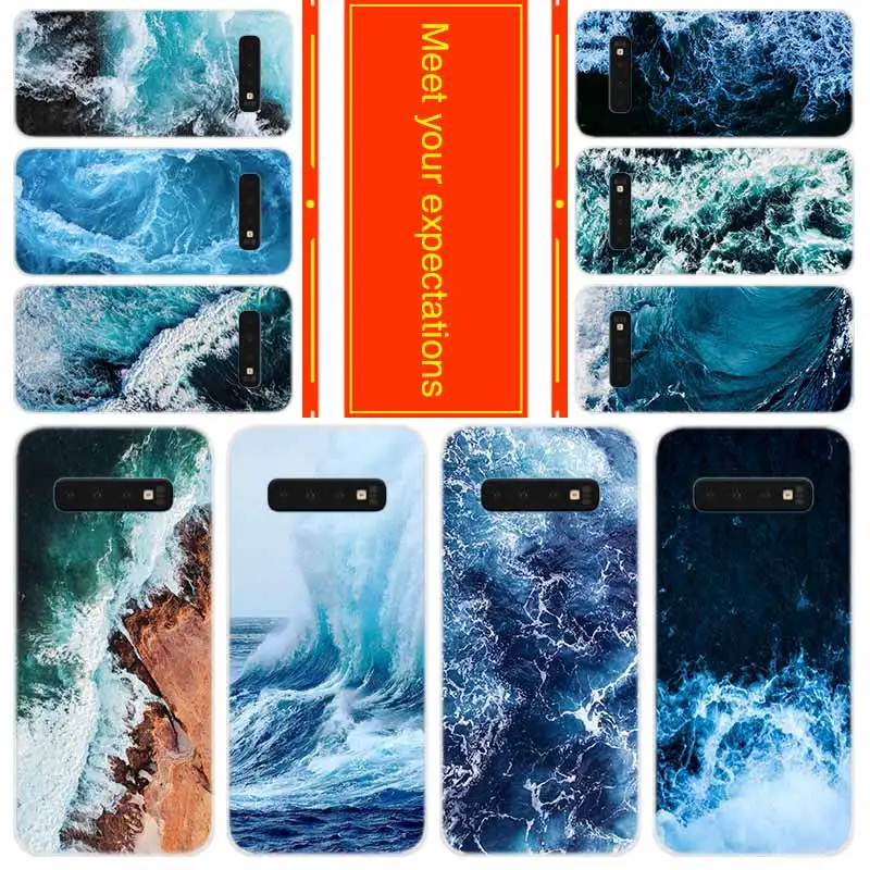 

Phone for Samsung Galaxy S10 E S9 S8 Plus S7 s6 Edge s10 plus s5 Note 10 9 8 Cover Case waves ocean water light refractions