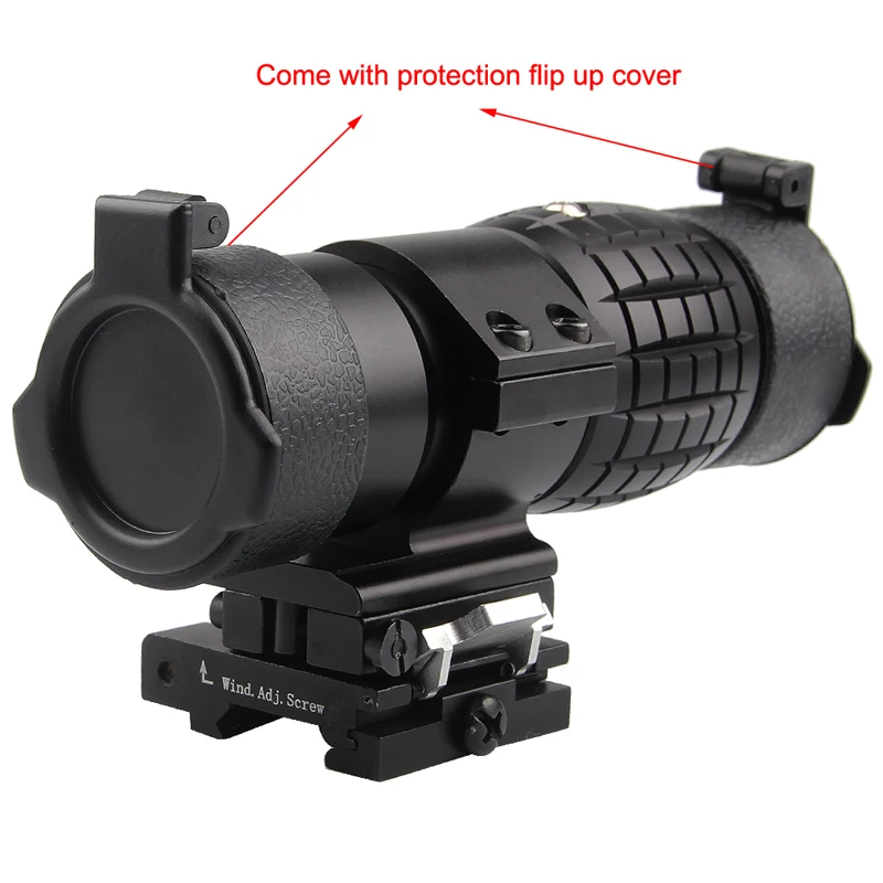 3X Magnifier Optics Scopes Focus Adjusted with Flip To Side Mount 6-67-8