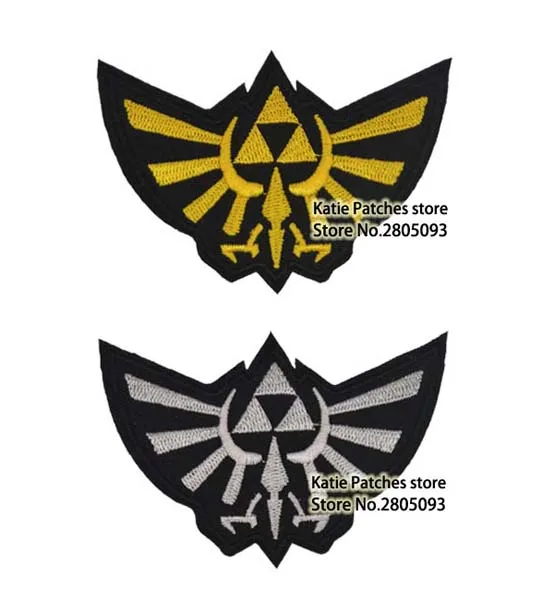 Hyrule символ Летающий eagel Вышитые Железо на патч, The Legend of Zelda Логотип куртка Ткань, детская одежда и аксессуары