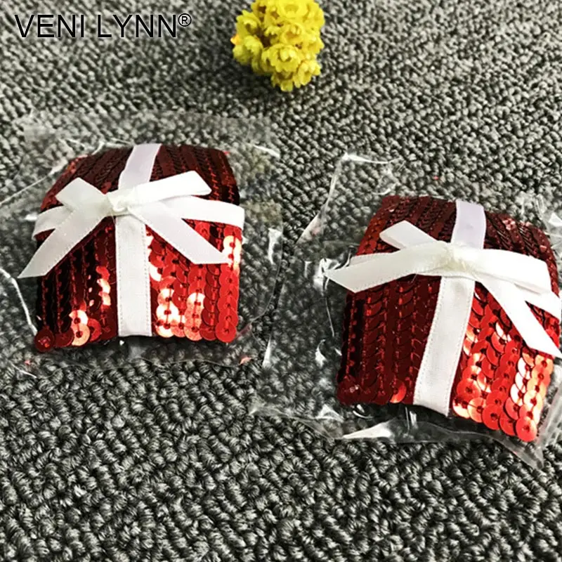 VENI Линн многоразовые Рождество Сексуальные липкий красный подарок око лепестки лента для груди присутствует Стикини клей блесток пирожки - Цвет: NL077