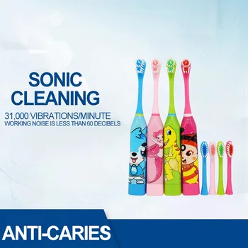 

Dropship Children Electric Toothbrush Cartoon Pattern Double-sided Tooth Brush Head High Quality 2pcs Replacement For Kids