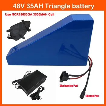 

2000W 48V 35AH triangle battery 48V Lithium ion battery for Electric bike batteries Use GA 3500MAH Cell 50A BMS 4A Charger
