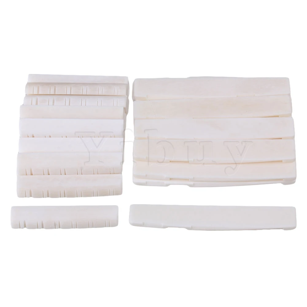 

Yibuy 50xBeige Oxen Bone 43x6x9mm Nut 76x3x8mm Saddle for 12-String Folk Guitar