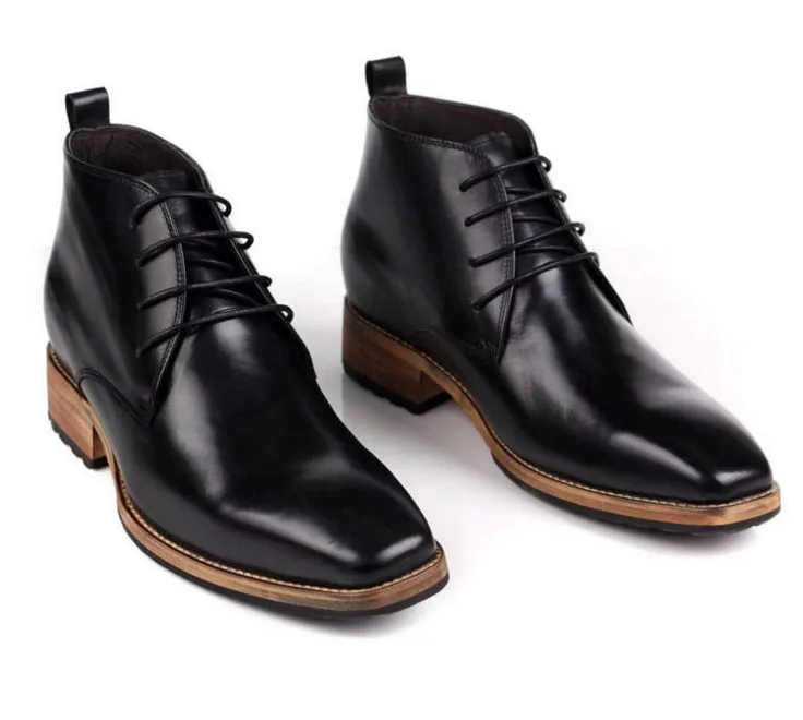 Cyabmoz/Новинка; мужские ботильоны из натуральной кожи; официальная модельная обувь; мужские ботинки на шнуровке, визуально увеличивающие рост 7 см; Laarzen