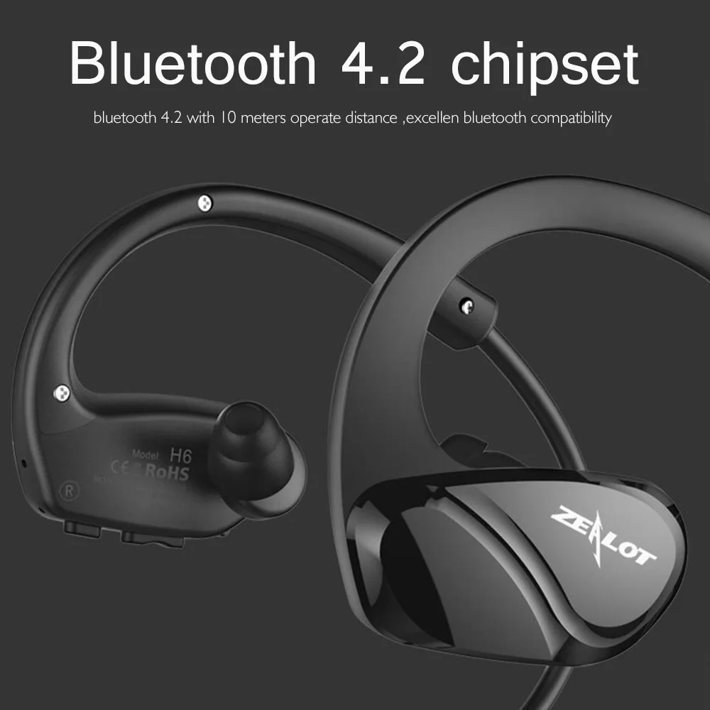 

H6 4.2 Bluetooth Headset Headphones Wireless Headphone Microphone Sport Earphone for iPhone Android Phone