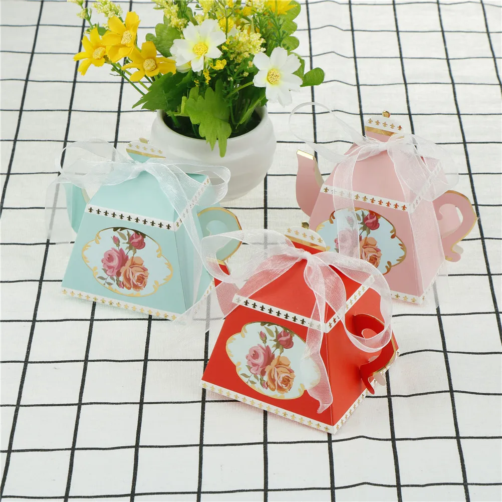 Candy Boxes Tea Party Favors Wedding Gifts for Guests Bridal Shower Birthday Party Candy Box Favors Decoration 10Pcs