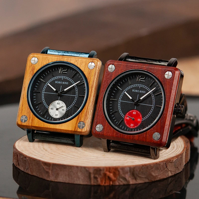 BOBO BIRD Top Luxury Wood Watches Men Quartz Wristwatch Timepiece New Design Best Gift relogio masculino In Gift Box L-R14