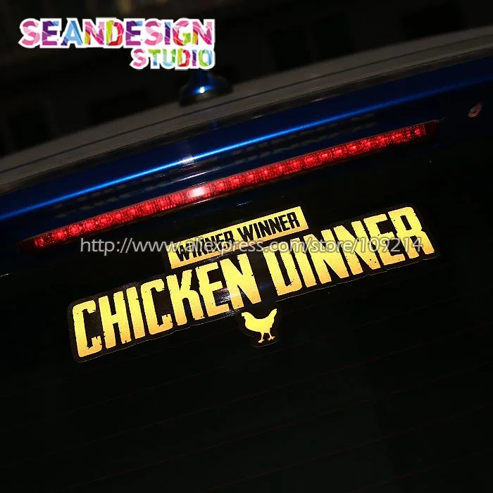 

Game PLAYERUNKNOWNS BATTLEGROUNDS PUBG Winner Winner Chicken Dinner Waterproof Reflective Motorcycle SUV Auto Sticker Decals Y06