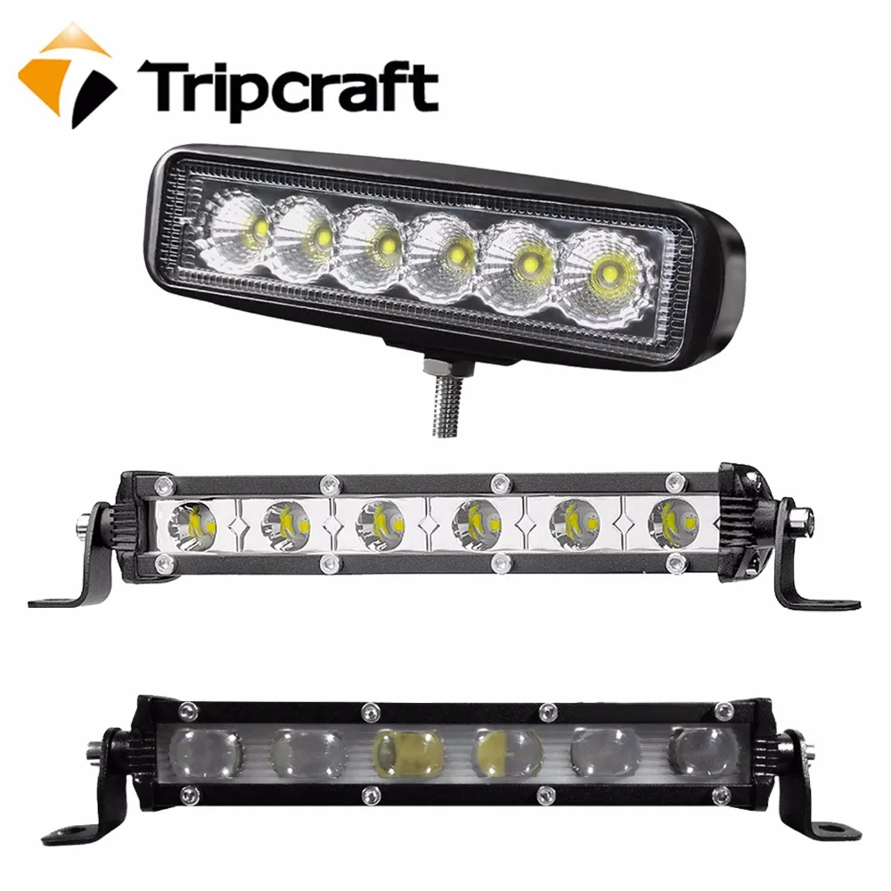 

18w LED work light bar IP67 spotlights flood beam for offroad auto Toyota UAZ motorcycle ramp 6500k car driving fog lamp 12V 24V