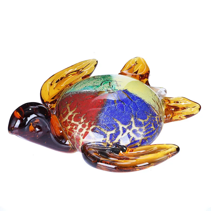 H&ampD Handmade Colored Sea Turtle Sculpture Art Glass Blown Animal Figurine For Home Living Room Decorative Birthday Gifts | Дом и сад