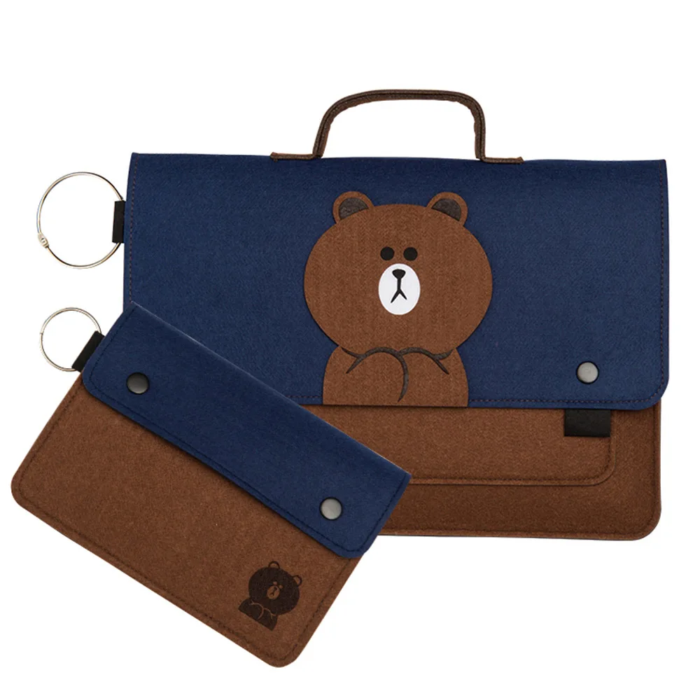 Новейший милый чехол для ноутбука с изображением медведя коричневого цвета, сумка-чехол для ноутбука 11, 12, 13, 14, 15, 15,6 дюймов, сумка для ноутбука, чехол для Macbook air pro 13 - Цвет: Brown