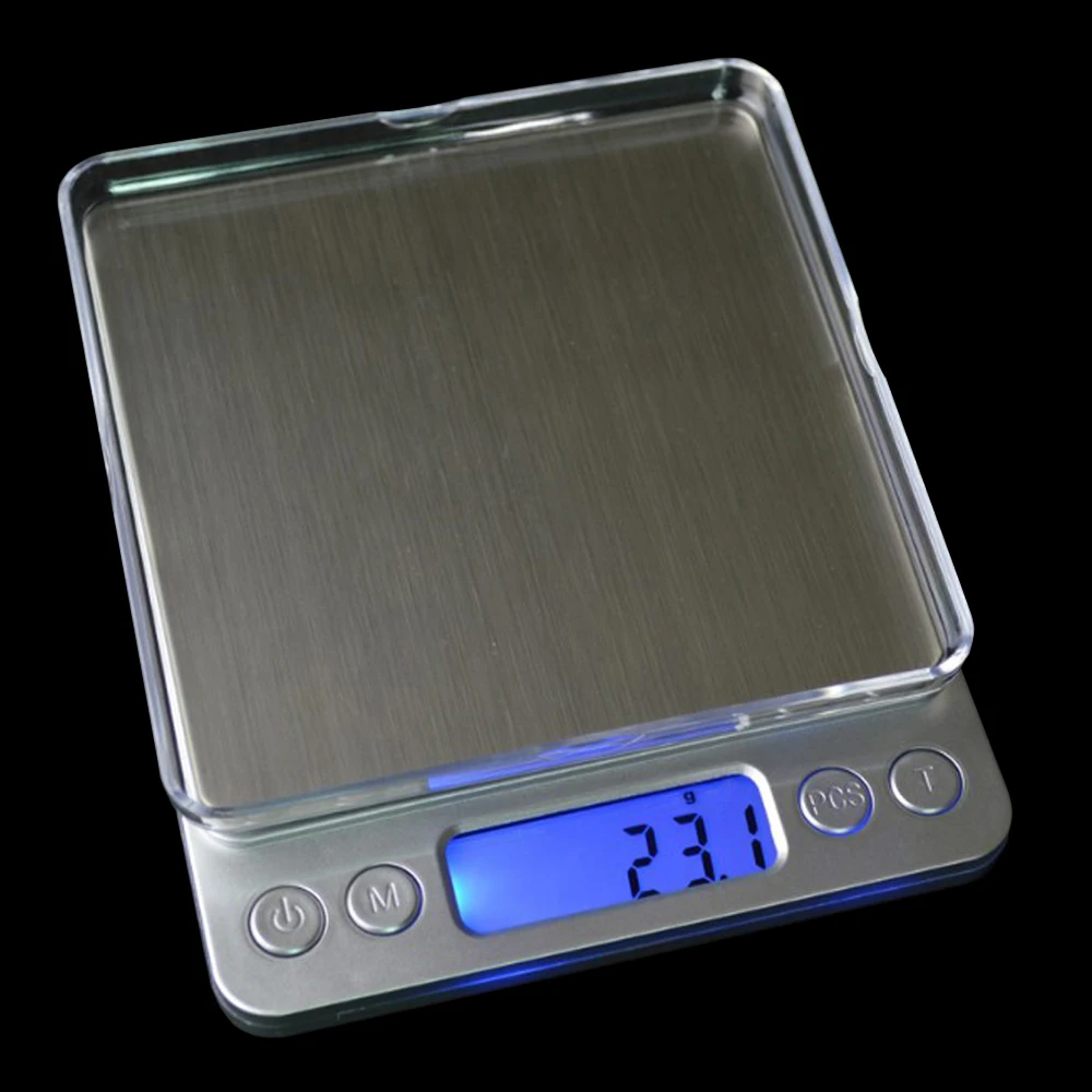 1 шт серебро 3 кг/0,1 г 500 г/0,01 г ЖК-подсветка цифровые электронные весы для фруктов/продуктов Питания Почтовые/кухонные весы с поддоном