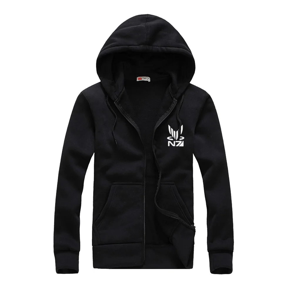 

NEW Mass Effect 3 N7 Paragon inspired man's gamer Zip-Up Hoodie game team zipper hoody warm & cozy outwear casual quick shipping