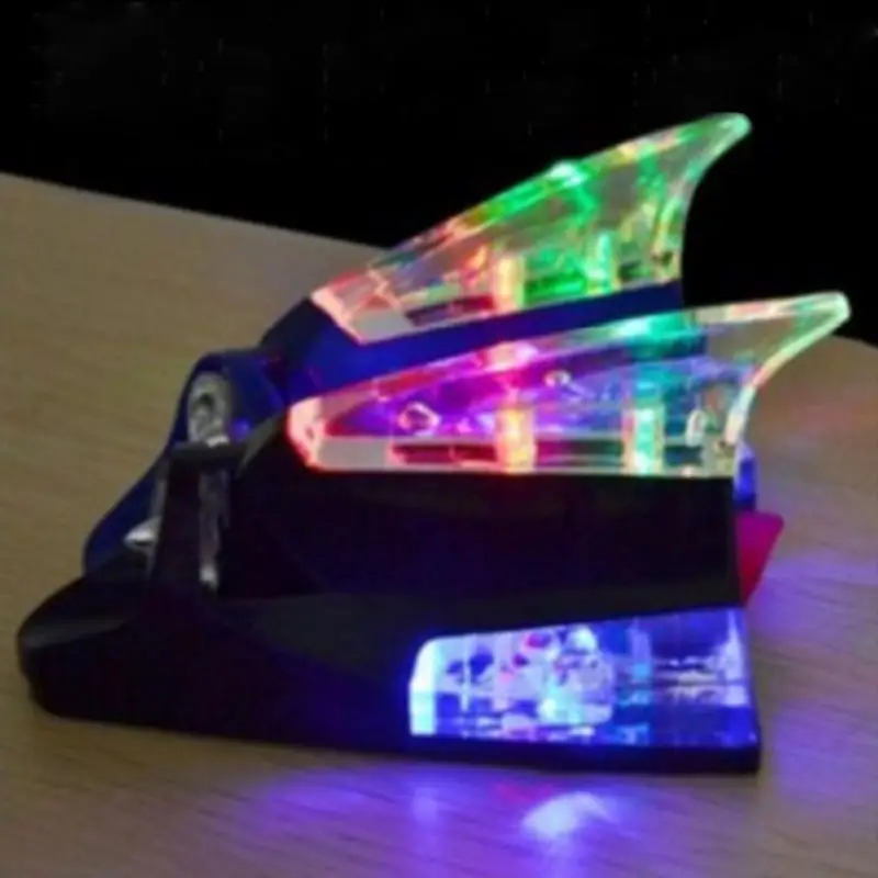 

Universal Wind Power Shark Fin Antenna Wind Light Shark Fin Light Safe LED Anti Collision Car Warning Light Decorative Aerials
