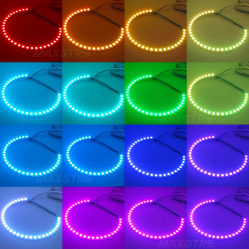 4X131 мм RGB многоцветный 5050 132Smd вспышка светодиодный SMD ангельские глазки комплект ксеноновых фар для BMW E36 E38 E39 E46 3 5 7 серия