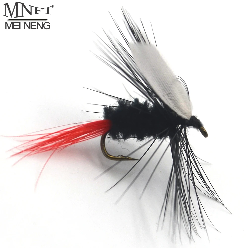 MNFT 10PCS Black Body White Wings Trout Fishing May Fly Dry Fly Buggs