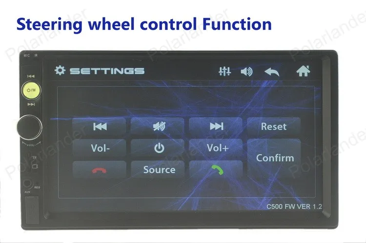 Автомобильное радио FM 2 Din 7 фоновые огни сенсорный экран стерео Bluetooth пульт дистанционного управления USB/TF/AUX 4 языка MP5 плеер