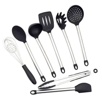 

Kitchen Silicone 8 Pcs Cooking Utensils Set Heat Resistant Non-Stick Baking Tool
