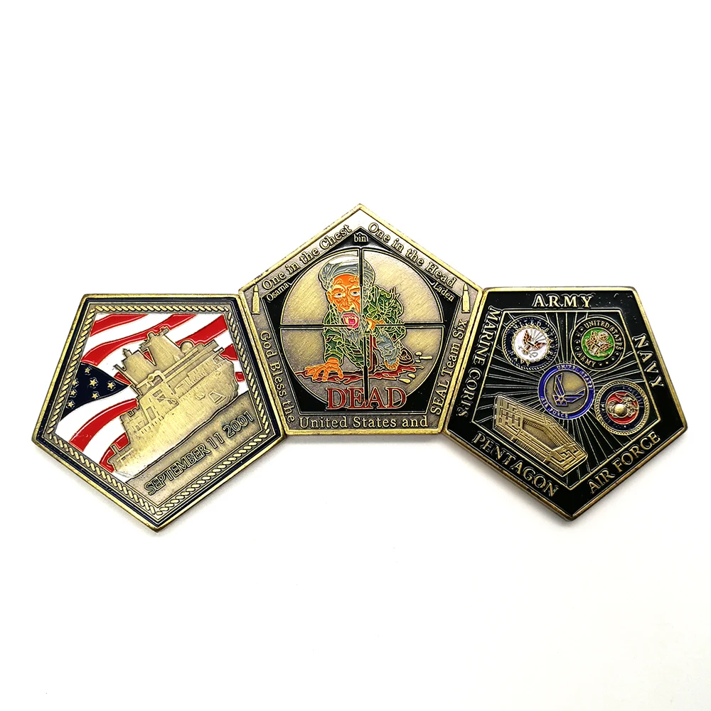 3 шт. комплект армии США американский Пентагон вызов монеты 911 USS сувенир монет монеты с изображением Трампа коллекционные вещи Brozen подарки